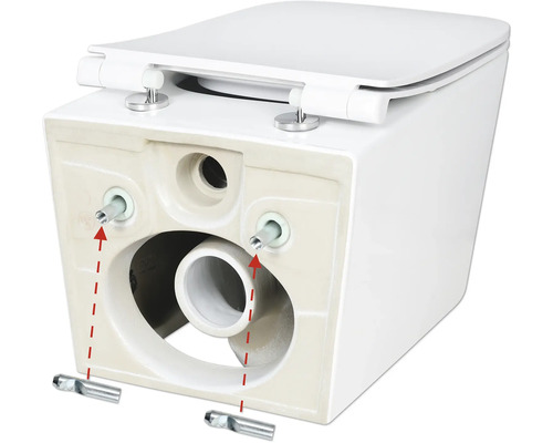 WC à chasse profonde suspendu avec matériel de fixation