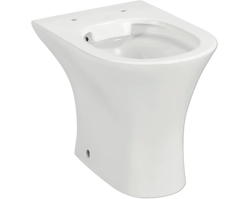 WC à poser Rekia cuvette à fond creux sans bride de rinçage blanc brillant sans abattant WC 1276794