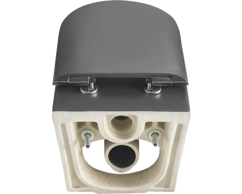 Image d''une cuvette de WC à fond creux avec bride fermée