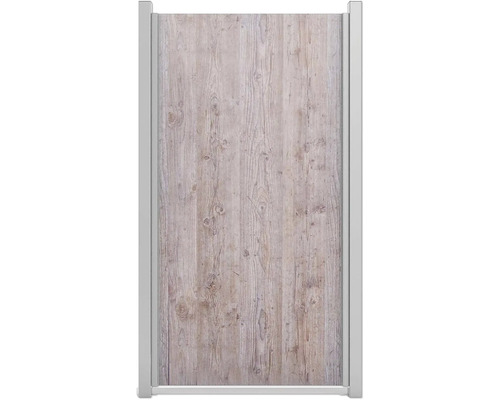 Élément partiel GroJa Premo HPL système d'enfichage sans poteaux 90 x 180 cm aspect bois Porte coulissante avec décor en bois pour l''intérieur