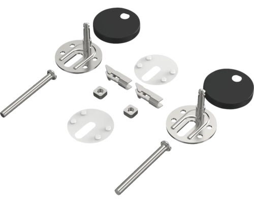 Fixation de siège de toilette individuelle en métal et plastique