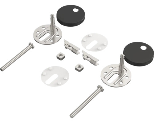 Kit de fixation pour abattants de WC avec vis, écrous et rondelles