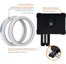 Schneckenzaunband mit Batteriebetrieb zum Schutz von Pflanzen vor Schnecken