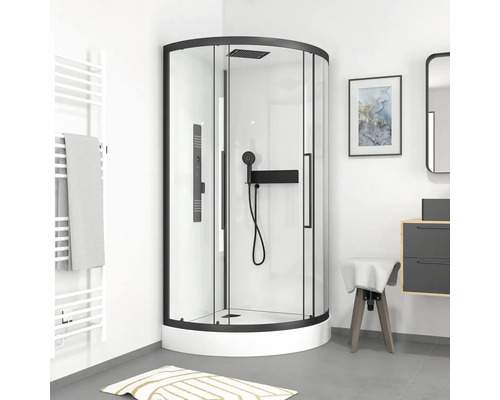 Cabine de douche Aurlane Urban 2 90x90x215 cm noir