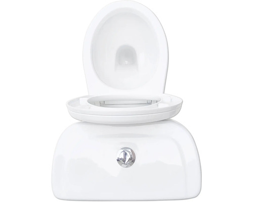 Toilettes blanches avec couvercle ouvert