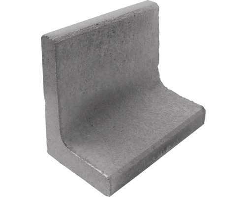 Pierre d'angle en L gris 40 cm x 7 cm x 30 cm = profondeur 20 cm Bordure de pelouse individuelle en béton