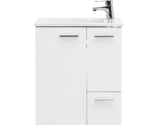 Waschbeckenunterschrank mit Waschbecken und Armatur