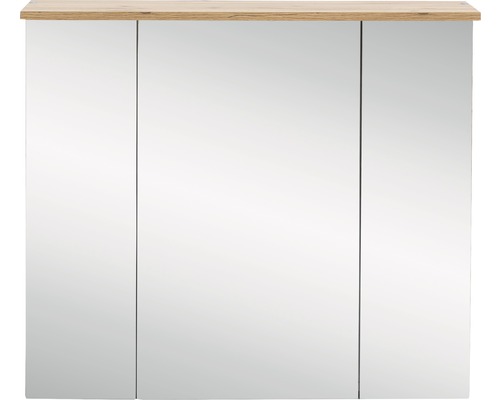 Spiegelschrank mit drei Türen und Holzablage