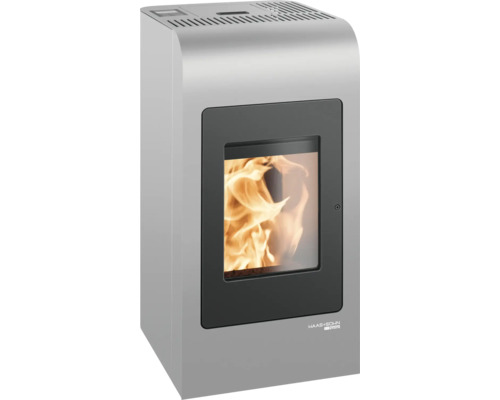 Poêle à pellets Haas & Sohn HSP 2 rounded grey / black acier noir-gris 8 kW Poêle Haas und Sohn avec foyer