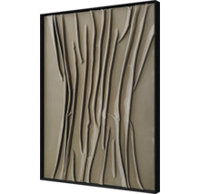 Tableau mural décoratif avec des éléments tridimensionnels dans un cadre noir