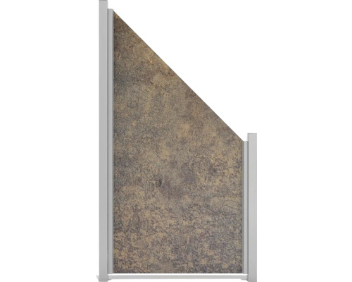 Élément de finition GroJa Premo HPL sans poteaux 90 x 180 cm aspect rouille Paroi de douche avec paroi latérale et structure en fonte minérale