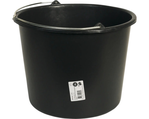 Seau en plastique avec poignée en métal, contenance 20 litres