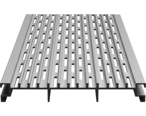 Drainage- und Belüftungsprofil Pro 3000 x 150 x 21 mm Metallrost mit Schlitzen für den Aussenbereich