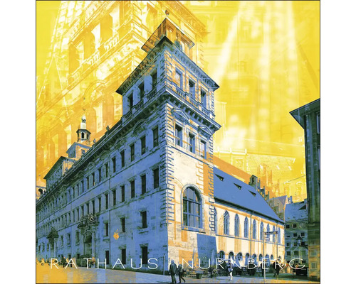 Glasbild Nürnberg Rathaus 30x30 cm