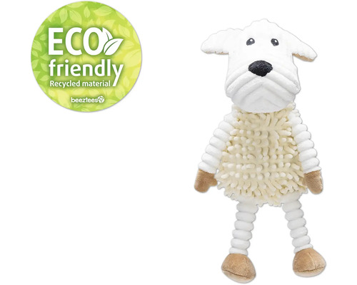Jouet mouton en peluche fabriqué à partir de matériaux recyclés avec le label Eco Friendly