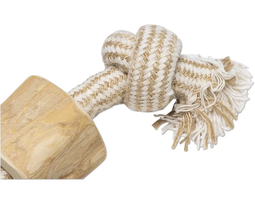 Jouet pour chien en bois et corde avec nœuds