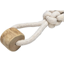 Jouet pour chien en corde de coton et bois