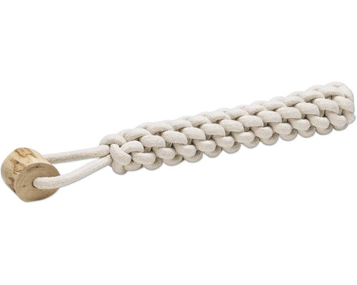 Jouet pour chiens beeztees bois de café Osa L avec manche coton ; bois env. 5 x 5 x 42 cm Jouet pour chien en corde de coton avec partie en bois