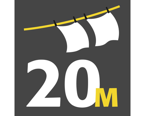 Symbol für eine Wäscheleine mit 20 Metern Länge