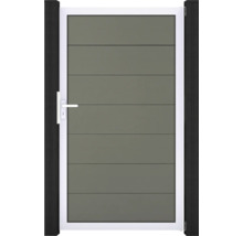 Portillon de jardin avec poignée et panneaux horizontaux