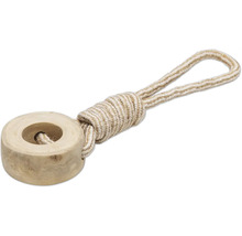 Jouet pour chien en bois avec boucle de corde