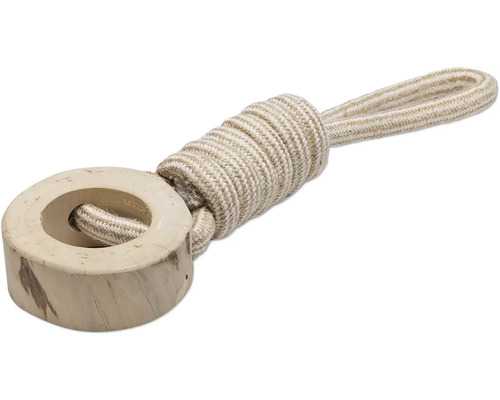 Jouet pour chiens beeztees bois de café balle L avec boucle en coton ; bois env. 38 x 10 x 10 cm Embrasse décorative avec cordon et anneau