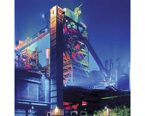 Tableau en verre parc de Duisburg bleu II 30x30 cm