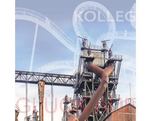 Glasbild Duisburg Landschaftspark hellblau 30x30 cm