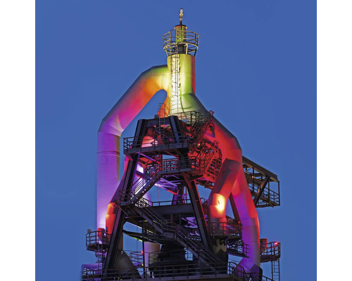 Glasbild Duisburg Landschaftspark blau 1 50x50 cm