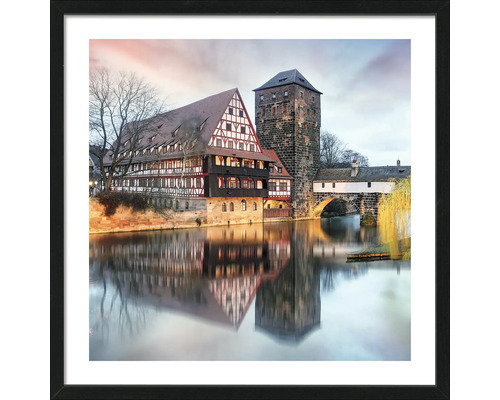 Gerahmtes Bild Nürnberg Fachwerkhaus 53x53 cm