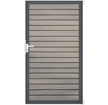 Portillon de jardin avec lamelles horizontales et poignée