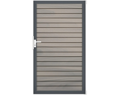 Portillon de jardin avec lamelles horizontales et poignée
