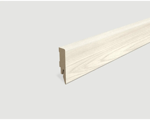 Sockelleiste foliert Akazie hell L610 2400 x 58 x 14 mm Fussleiste aus Holz