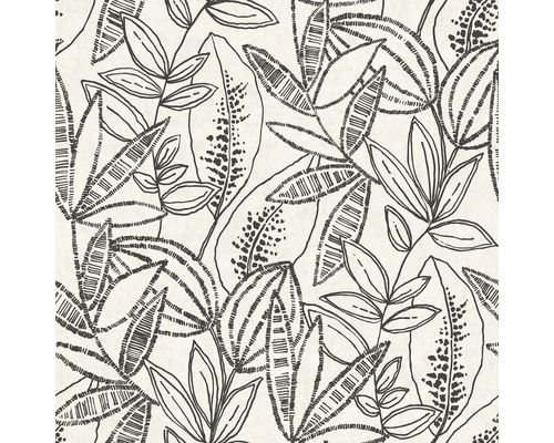 Papier peint intissé A71802 Valadera abstrait crème Papier peint à motif de feuilles