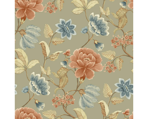 Papier peint à motif floral de fleurs et de feuilles