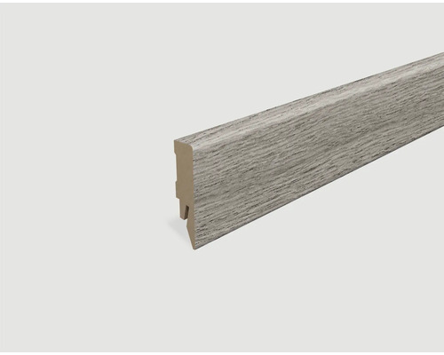 Sockelleiste foliert Eiche Champagner L698 2400 x 58 x 14 mm Sockelleiste aus Holz