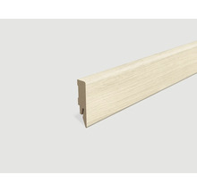 Plinthe MDF chêne blanc plaxée 2400 x 58 x 14 mm