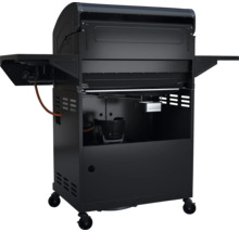 Gril à gaz avec tablettes latérales et espace de rangement sur roulettes