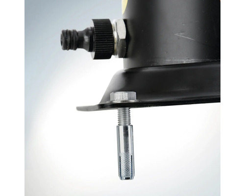 Vue détaillée d''un élément de fixation sur un objet métallique noir