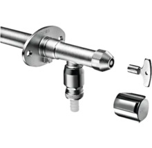 Robinet d''arrêt d''angle avec rosace, clé et capuchon