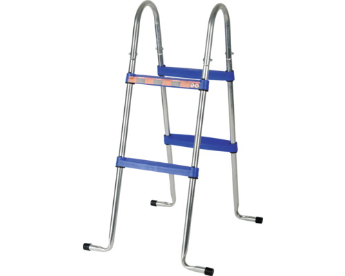 Schwimmbadleiter aus Metall mit Kunststoffstufen