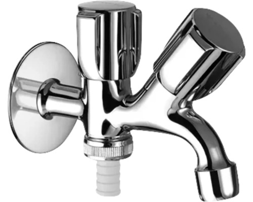 Robinet métallique à deux poignées