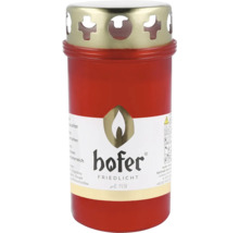 Grabkerze 3-Tage Brenner mit Deckel, rot