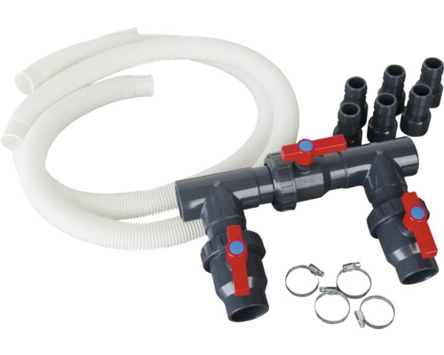 Pool Bypass mit Schlauch, Anschlussstutzen und Schlauchschellen