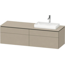 Meuble sous vasque DURAVIT L-Cube lxhxp 162 x 48,2 cm x 55 cm couleur de façade lin beige mat sans vasque droite LC4871R75750000