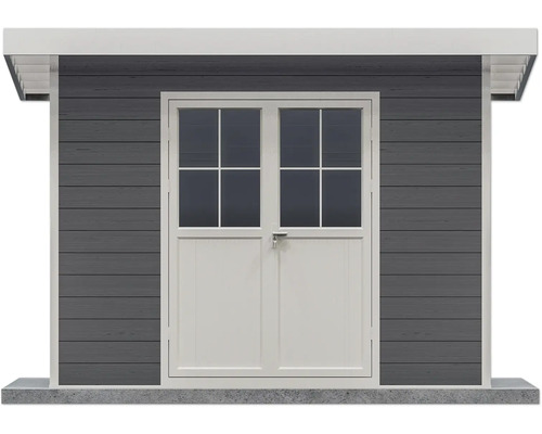 Abri de jardin avec porte double et fenêtres