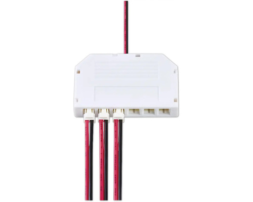 Distributeur LED blanc avec plusieurs câbles