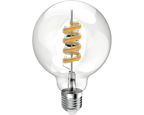 Lampe LED en forme de globe avec filament en spirale