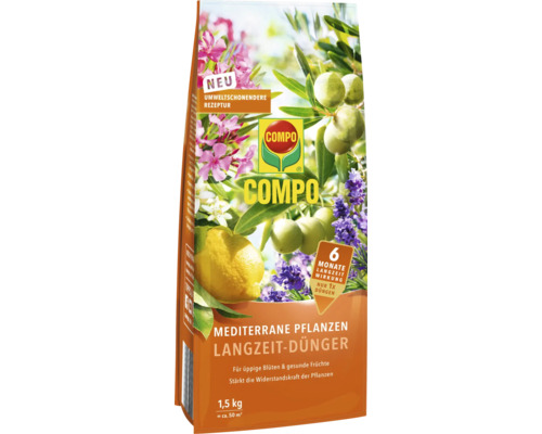 Langzeitdünger COMPO für mediterrane Pflanzen 1,5 kg, für Olivenbaum, Zitrusbaum, Orlenander etc.