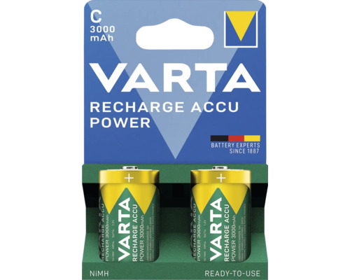 Varta Recharge Accu Power Pile C, 3000 mAh, lot de deux